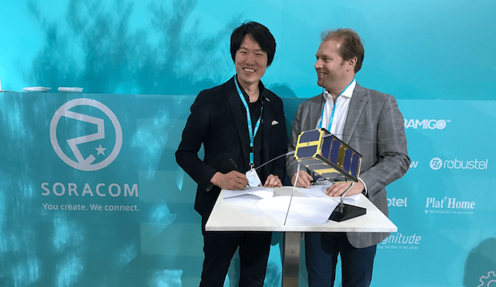Ken Tamagawa, Soracom CEO and cofounder, with Ernst Peter Hovinga, Magnitude Space cofounder and CEO