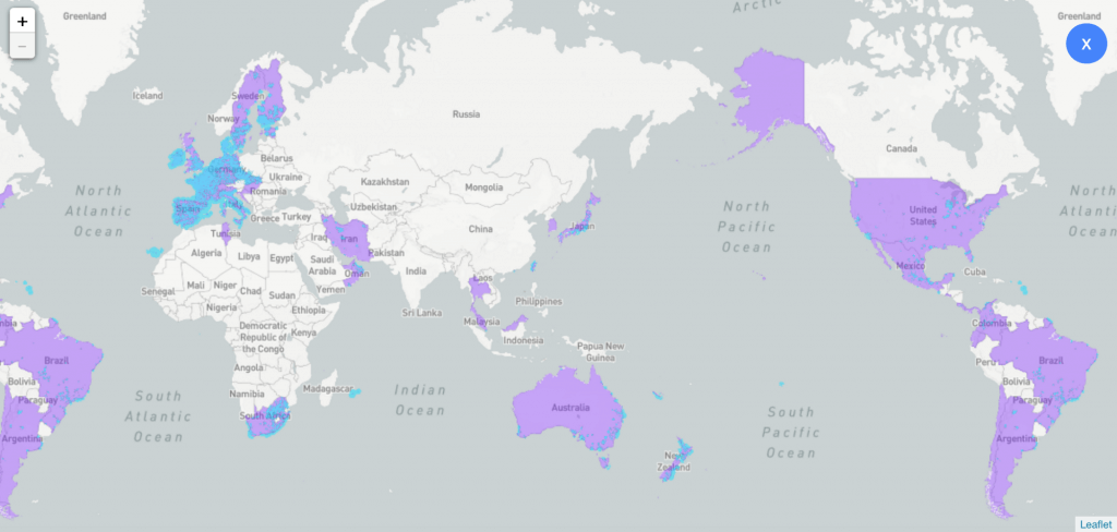 Sigfox Global coverage (April 2018)