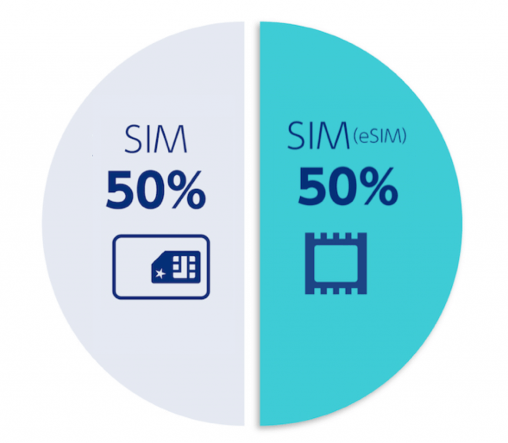 Sim vs eSIM pie chart