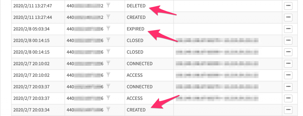 Soracom Napter, audit log