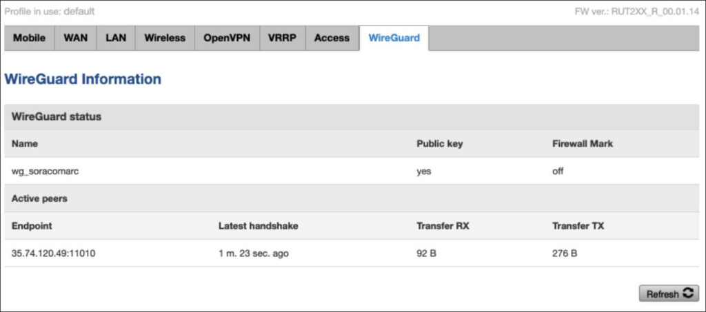 Soracom Arc screen shot, teltonika router walkthrough