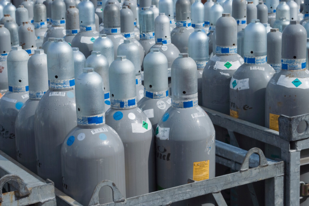 Gas bottles, industrial, asset tracking